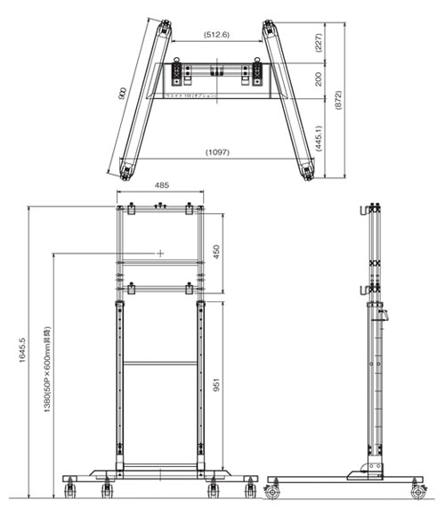 RATEC キャリアブルスタンド SR-1031 寸法図