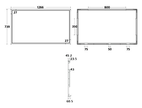 LG 55SM用タッチオーバーレイ KT-T550 寸法図