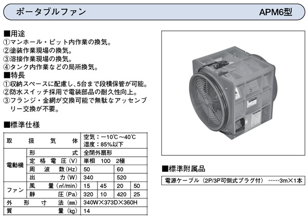 ポータブルファン(送風機) 詳細