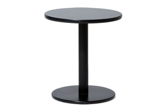 商談テーブル 黒天板／黒脚 丸(Φ600×H650)