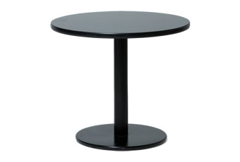 商談テーブル 黒天板／黒脚 丸(Φ750×H650)